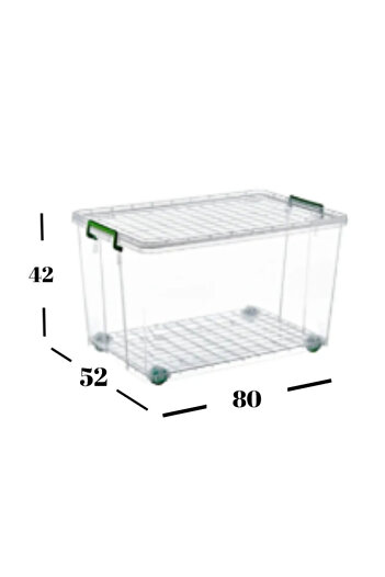 Loremp 120 Liters Clear Storage Box with Wheels - 3 Pcs All Purpose Storage for Kitchen/Bathroom