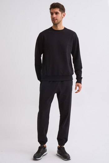 THERECOLOR Organic Sweatpants Black Two-Pocket Men's Regular Fit