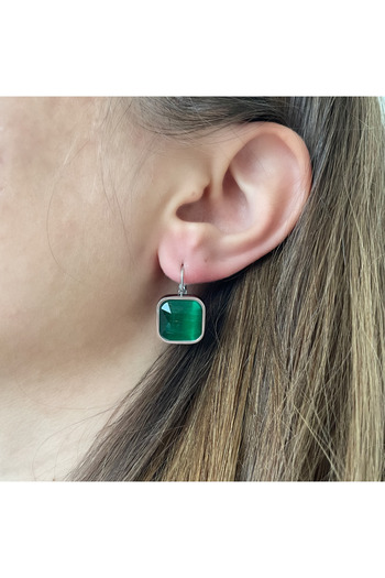 nerora Green Vintage Jewelled Earrings - Tarnish Stainless Steel