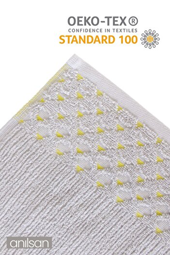 Anılsan 4-Piece Gray Towel Set - 100% Cotton, 2 Hand and Bath Towels
