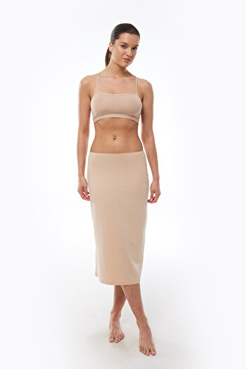 Malabadi Full Length Skin Color Long Women's Skirt - Modal Underskirt 3m1061