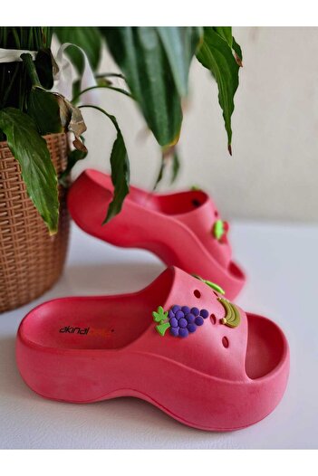 AkınalBella Women's Pomegranate Fruit High Platform Light Sole Slippers