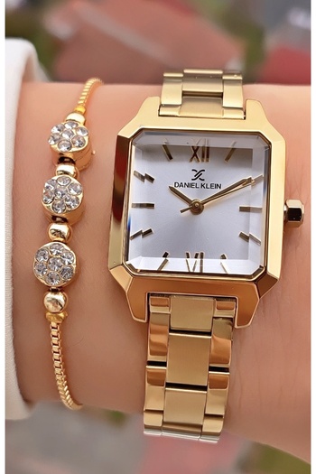 Daniel Klein Brand Gold Color Waterproof Women's Wristwatch - Bracelet