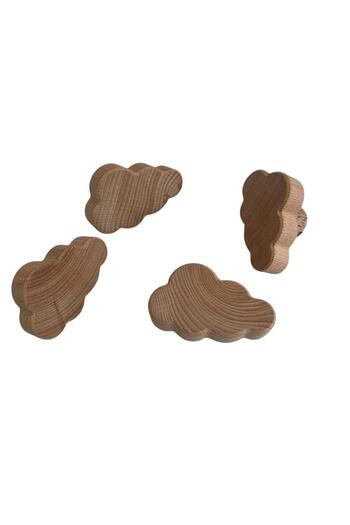 Ahşap handle furniture handle drawer handle cloud, star, moon, sun children's room handle (4) pcs
