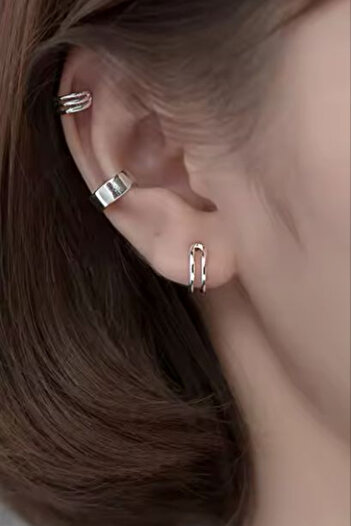 Jaida Moda Unisex Non-Perforated Compression Steel Cartilage Earrings Ear Cuff