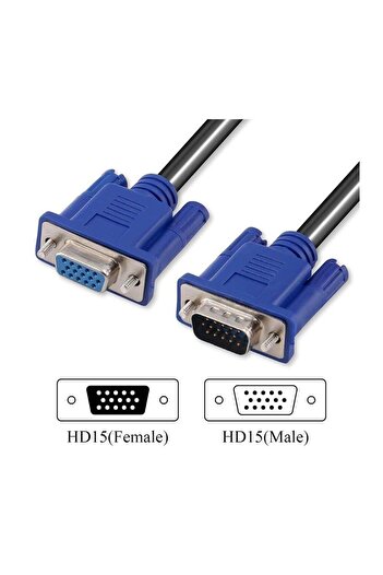 Koodmax 1.5 Metre VGA Uzatma Kablosu 15 Pin Dişi Erkek