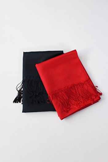 Mısırlı Silk Looking Cocoon Shawl Red