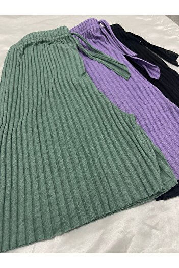 Oyga Water Green Purple Black - 3-Piece Women's Ribbed Clothing Shorts Pajama Bottoms