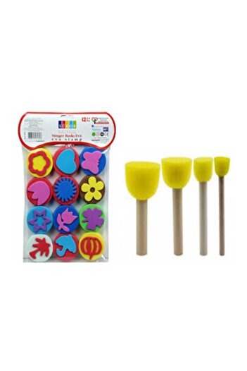 Südor 12 Pack Sponge Eva Print και Pompom Sponge Brush Evaponpon E.b