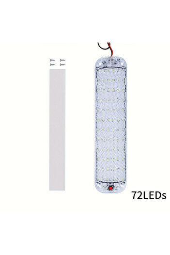 Choice 6500K 72LEDs 1pc 12V-80V Car Interior Led Light Bar White Light Tube With Switch For Van Lorry Truck