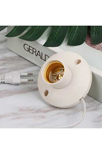 Choice EU LED Stand Lamp Holder E27 Bulb Plug Dome Socket With Cable Base For Table Light Night Stands L...