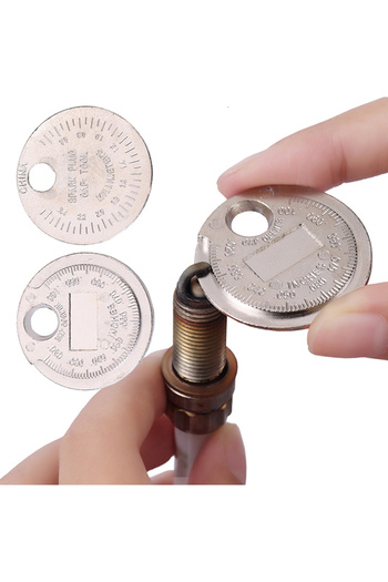 Choice 1 Pc 0.6-2.4mm Range Coin-Type Spark Plug Gage Gap Tool Feeler Spark Plug Gap Measurement Tool