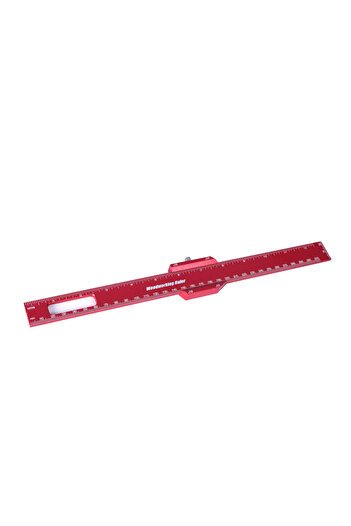 Choice 1PCs Red Woodworking Ruler 1Pcs Precision Pocket Metal Slide Ruler Inch/Metric Scribing Square Ruler
