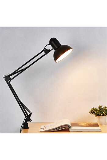 Choice US Plug Home EU US Plug Flexible Swing Arm Clamp Mount Lamp Office Studio E27/E26 Bulb Table Black D