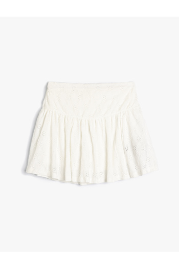 Koton Scalloped Mini Skirt - Elastic Waist Flounce