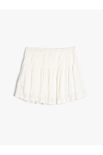 Koton Scalloped Mini Skirt - Elastic Waist Flounce