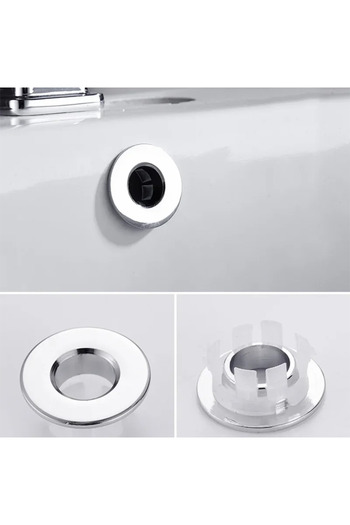 Choice silver Bathroom Basin Faucet Sink Overflow Cover Brass Six-foot Ring Insert Replacement Hole Cover C