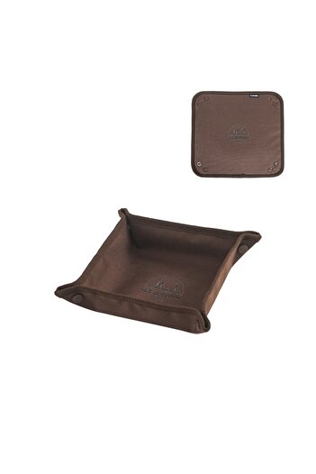 Choice Brown M 1pc Portable Camping Organizer Tray - Compact Home and Travel Storage Box for Clutter-Free C