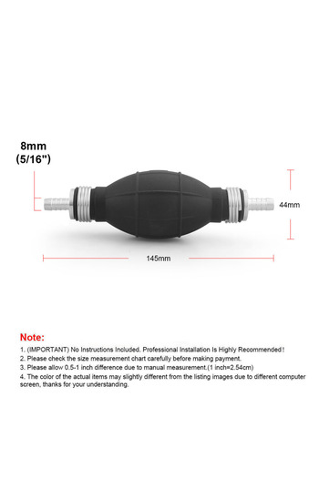 Choice 8mm 6mm/8mm/10mm/12mm Hand Fuel Pump Line Rubber Aluminum Hand Primer Bulb Diesel Oil Transfer Petro