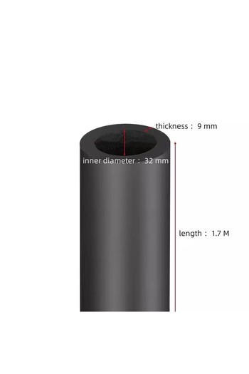 Choice 32X9mm 1.7M Sponge Rubber Pipe Black Waterproof Pipeline Holder Thermal Insulation Tubular Protectiv