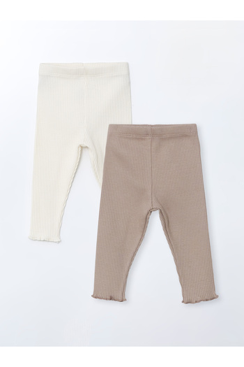 LC Waikiki Baby-Mädchen-Leggings mit elastischem Bund, 2er-Pack (W4)