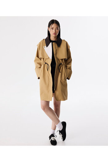 Twist Colorblock Trench Coat