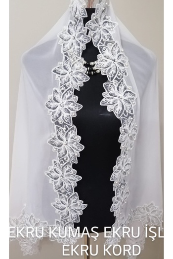 Lady Rio Mevlit Shawl - Φανταχτερό και Special Day Shawl, Βραδινό Φόρεμα με Πέρλες