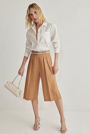 Trendyol Collection Wide Fit tkaná košile ze směsi bílé bavlny Twoss25Go00096