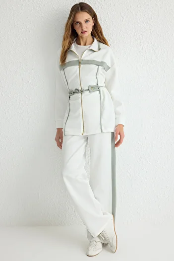 Trendyol Modest Khaki Ribbed Knitted Scuba/Digital Under-Top Suit Tctaw24Us00071