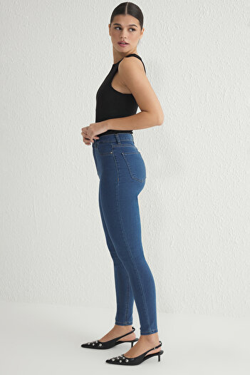 Trendyol Collection Індіго джинси джеггінси з високою талією TWOAW24JE00264