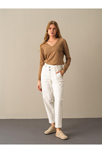 Xint Kadın Camel Regular Fit Basic Kazak