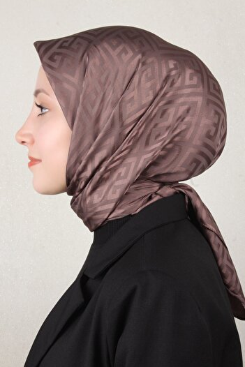 PİRAMİT Golden Jakar Eşarp Grift Desen 4118-6 Mocha