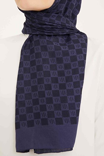 Armine Trend Ultra Light a Logo Navy Blue Shawl 18 - 23048