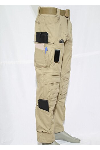 Mudeir Pantolon Algan Bej 34 Boy Taktik Outdoor Tactical 4 Mevsim Operasyon Çok Cepli Ripstop Koruma