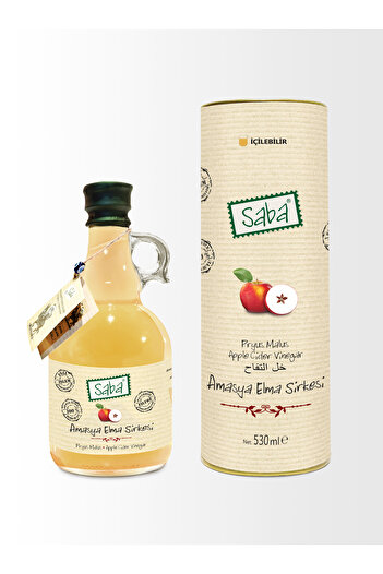 Saba Elma Sirkesi Cam Şişe 500 Ml 5 Yıl Dinlendirilmiş Katkısız