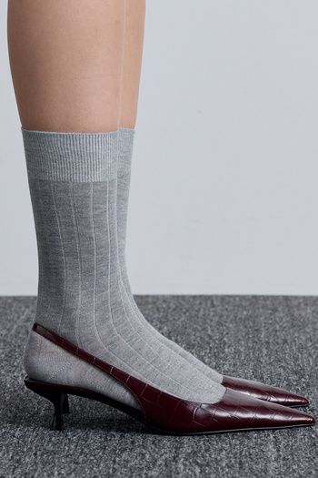 Manuka Gray Classic Corded Socks