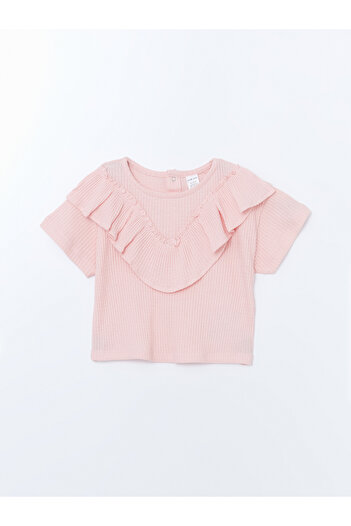 LC Waikiki Crew Neck Basic Baby Girl Blouse and Pants 2Pcs
