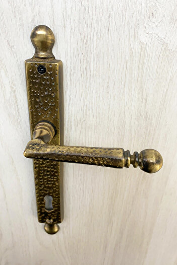 Seha Bronz Pirinç Döküm Antik Sarı Rengi Oda Kapı Kolu (Ömür Boyu Garanti)