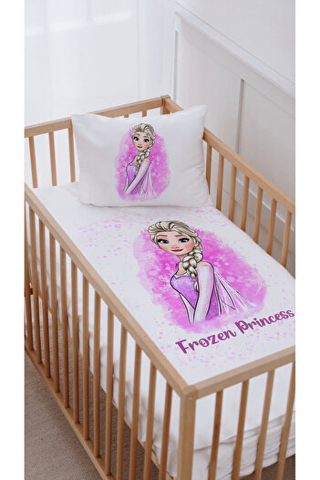Lilabio Pink Elsa - 100% Cotton Park Bed and Crib Duvet Cover Set (70X120)