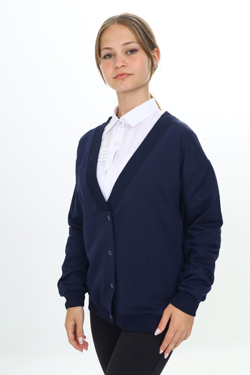 Toontoy Girl's Button and Camisole Detailed School Cardigan