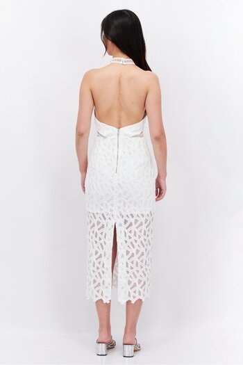 Bardot Women Embroidered Midi Dress, Ivory