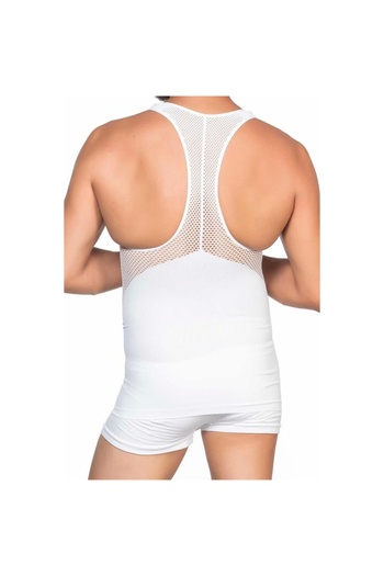 Narnuga Mi̇raxx White Mi Emay E1009 Mesh Men's Corset Undershirt