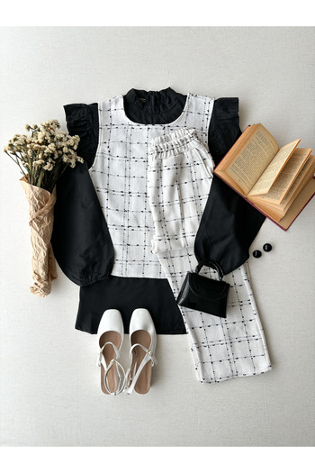 KÜÇÜĞÜM BUTİK Tweed Trousers-Vests Set
