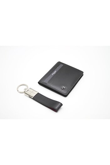 Pierre Cardin Genuine Leather Card Holder and Keychain Gift