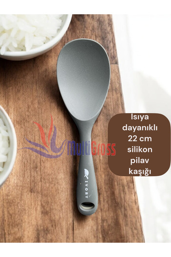 Multiamo Hard Tip Heat Resistant Fireproof Non-Stick Silicone 22 Cm Spoon