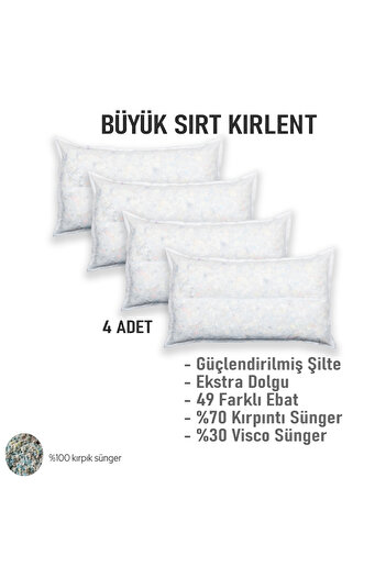 AYPETEKS BÜYÜK SIRT KIRLENT İÇ DOLGU 4 ADET- 49 FARKLI EBAT - KOLTUK SIRT KIRLENTİ BİYELİ MODEL
