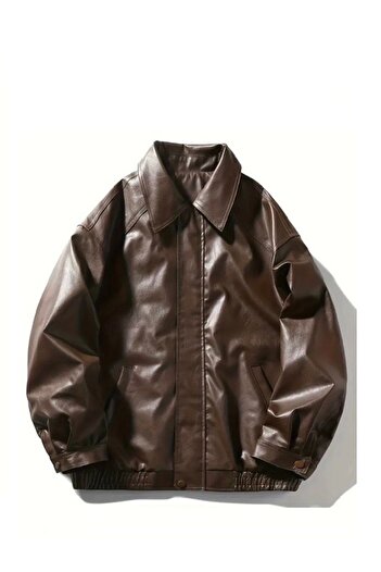 BASEL.CO ΑΝΔΡΙΚΟ OVERSIZED/LOOSE PREMIUM BOMBER ΔΕΡΜΑΤΙΝΟ ΜΠΟΥΦΑΝ