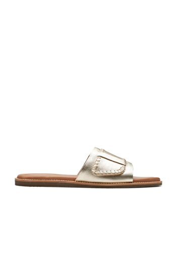 CLARKS Gold-colored Genuine leather Sandals For Womens