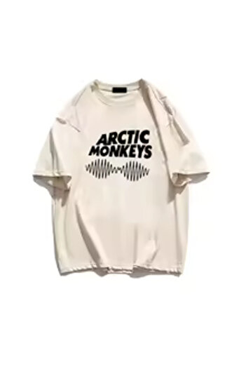 Boi Μπλουζάκι Unisex Rock Arctic Monkeys Band Design - Μαύρο και άσπρο βαμβακερό μπλουζάκι μεγάλου μεγέθους