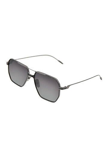 Mustang Unisex Smoked Organic (Uv) Glass Bone Closed Frame Rectangular Sunglasses Mu2289 02 58-15